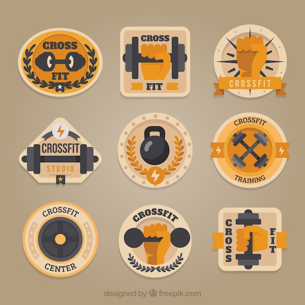 Vintage collection of crossfit stickers