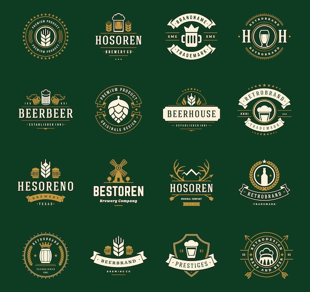 Download Free Vintage Craft Beer Logos And Badges With Barrels With Beer Glass Use our free logo maker to create a logo and build your brand. Put your logo on business cards, promotional products, or your website for brand visibility.