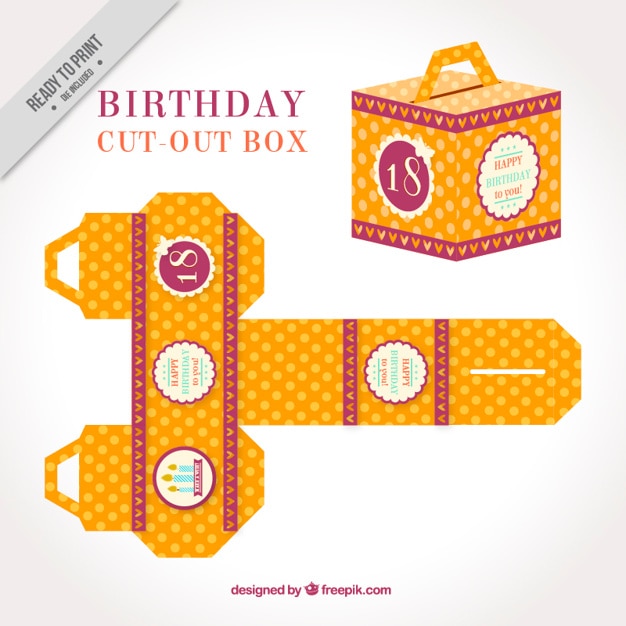 Vintage cut out box for birthday Vector | Free Download