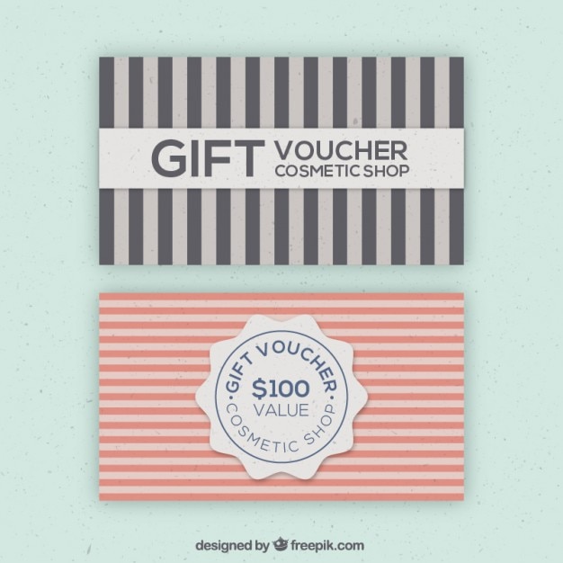 Download Free Vector | Vintage cute gift vouchers of cosmetics