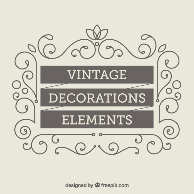 Download Vintage decoration elements | Free Vector