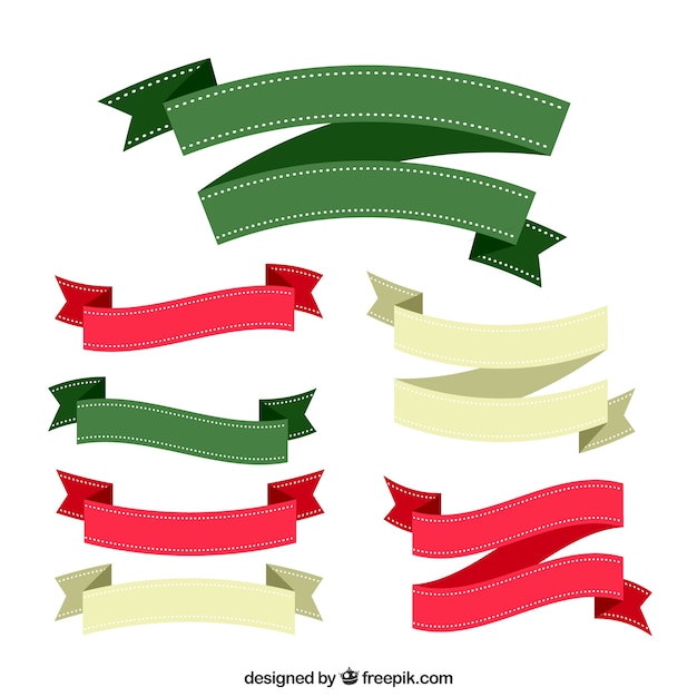Download Vintage decorative christmas ribbons Vector | Free Download