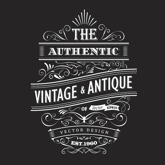 Download Vintage design western label typography vector | Premium Vector