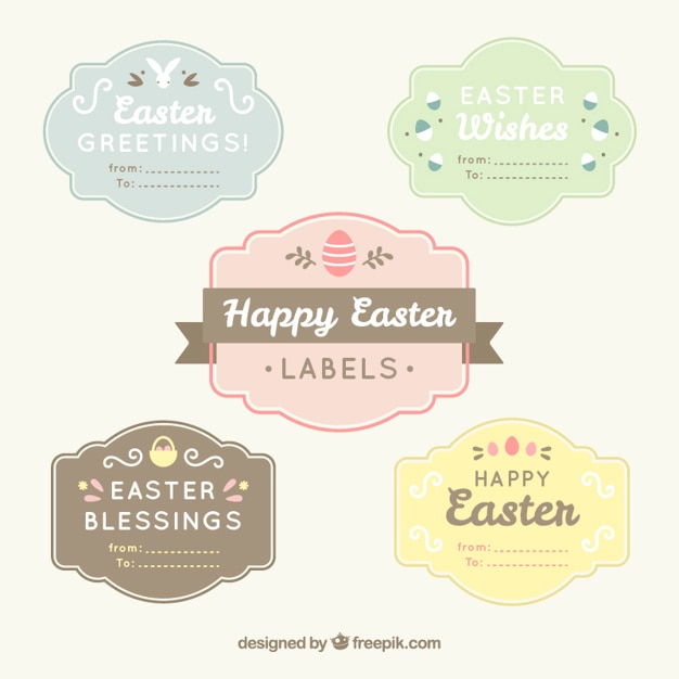 Vintage easter labels set Vector | Premium Download