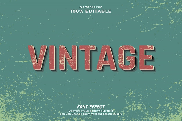 Premium Vector Vintage Editable Text Effect