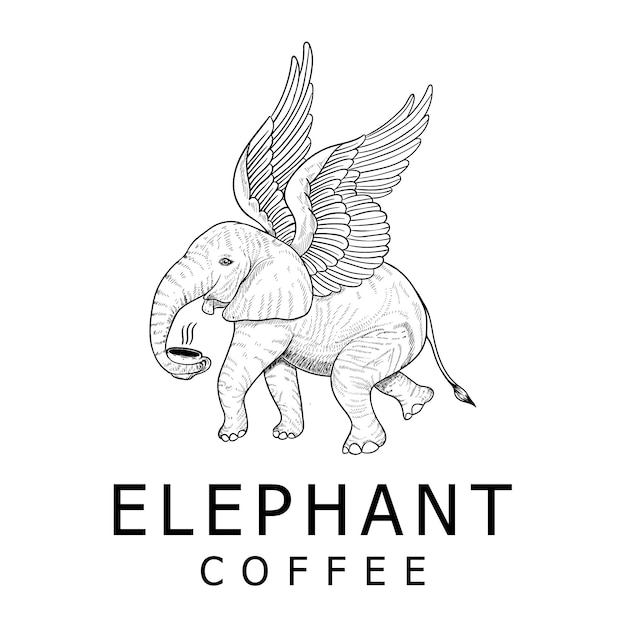 Download Free Vintage Elephant Coffee Logo Design Premium Vector Use our free logo maker to create a logo and build your brand. Put your logo on business cards, promotional products, or your website for brand visibility.