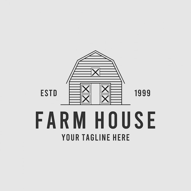 Premium Vector | Vintage farm house creative logo design