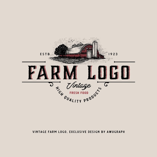 Premium Vector | Vintage farm logo