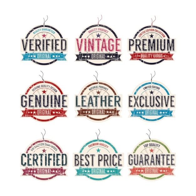 Premium Vector Vintage Fashion Labels Set