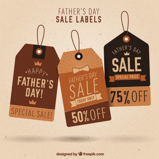 Download Free Vector | Vintage father's day tags