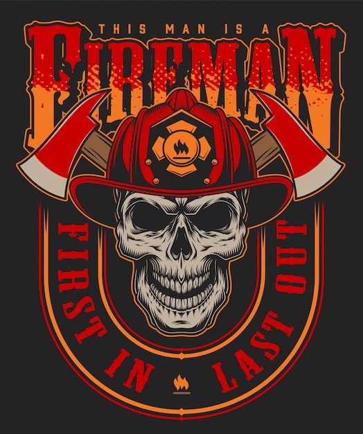 Download Free Vintage Firefighter Colorful Label Template With Fireman Skull In Use our free logo maker to create a logo and build your brand. Put your logo on business cards, promotional products, or your website for brand visibility.