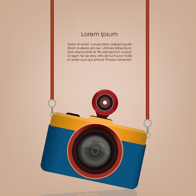 Download Vintage fish eye camera template design | Premium Vector