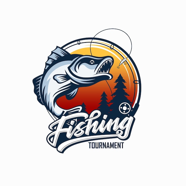 Premium Vector | Vintage fishing logo design