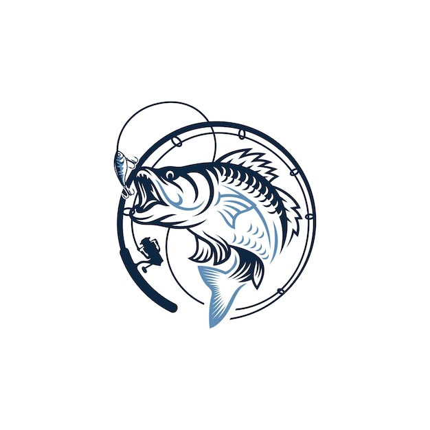 Vintage fishing logo image | Premium Vector