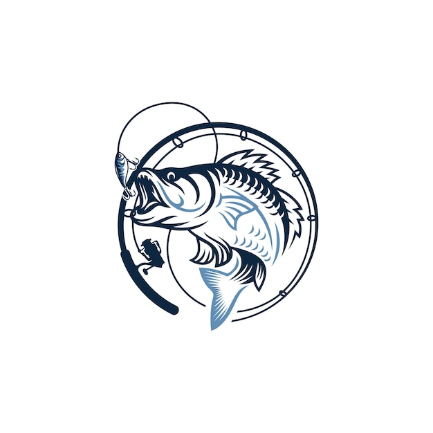 Download Vintage fishing logo image | Premium Vector