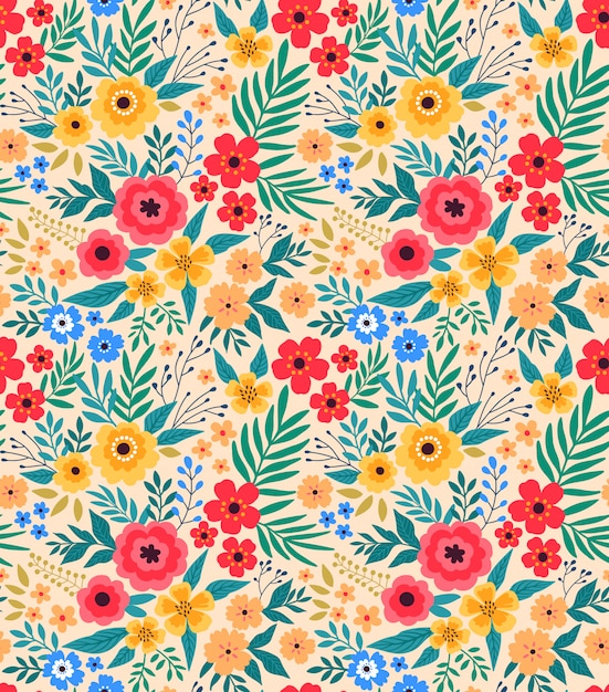 Premium Vector Vintage Floral Background Seamless Vector Pattern For Design And Fashion Prints E