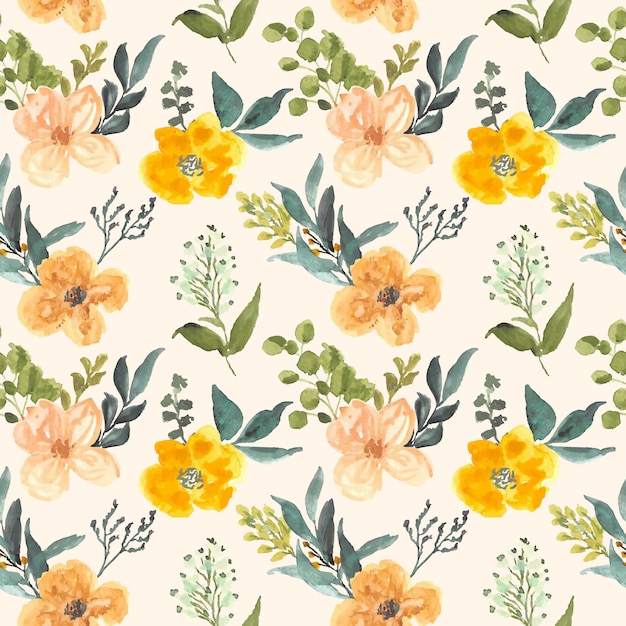 Vintage floral watercolor seamless pattern | Premium Vector