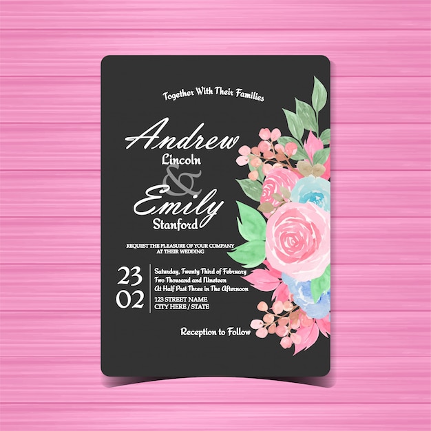 Download Premium Vector | Vintage floral wedding invitation