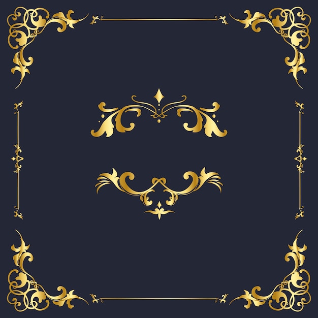 Vintage flourish ornament frame vector Vector | Free Download