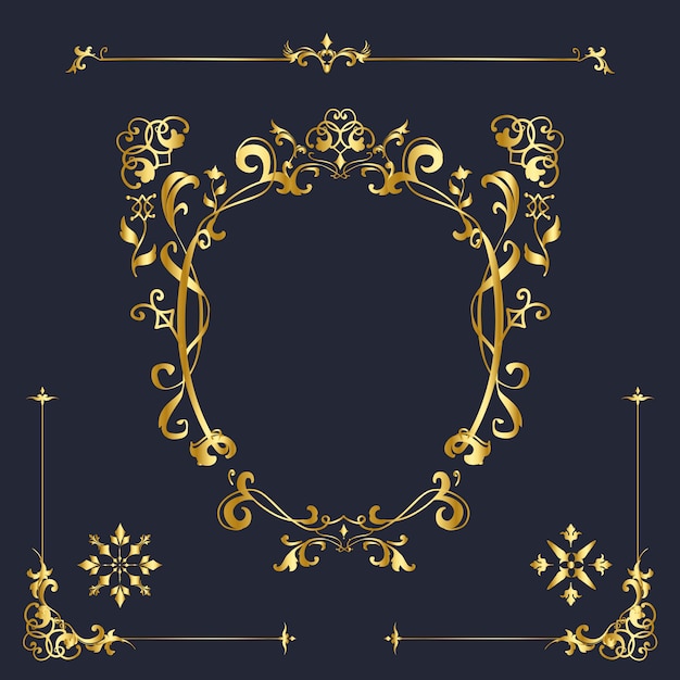 Download Vintage flourish ornament frame vector | Free Vector