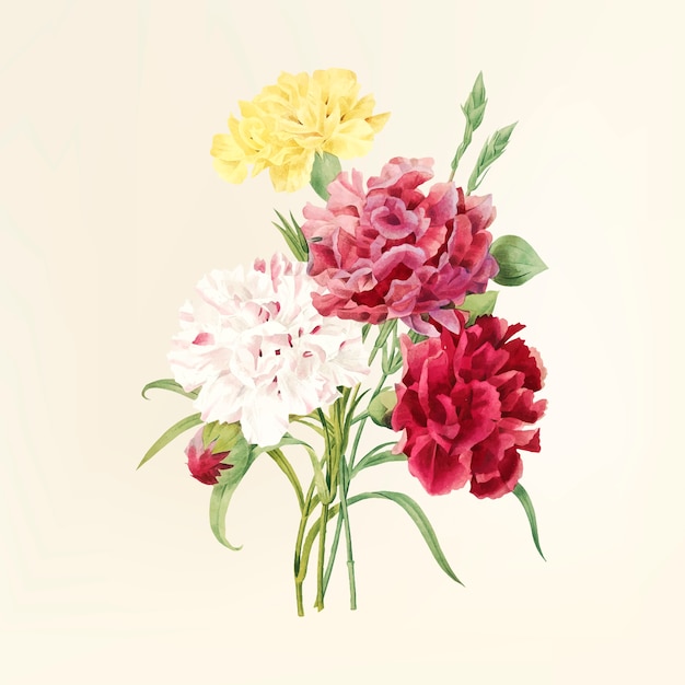 Download Free Vector | Vintage flower illustration