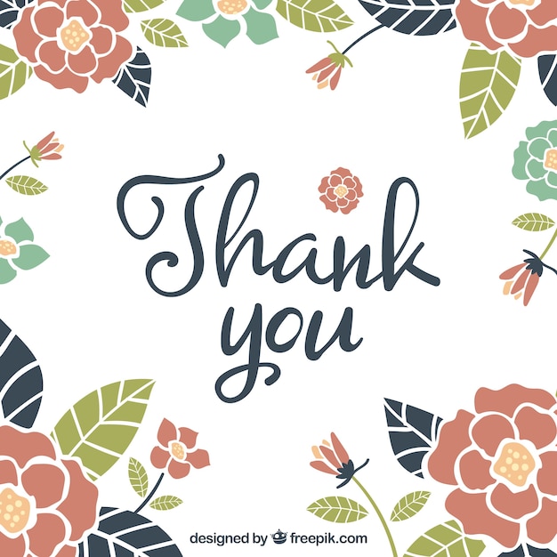 Free Vector | Vintage flower thank you background