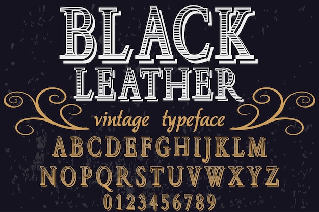 Premium Vector | Vintage font black leather