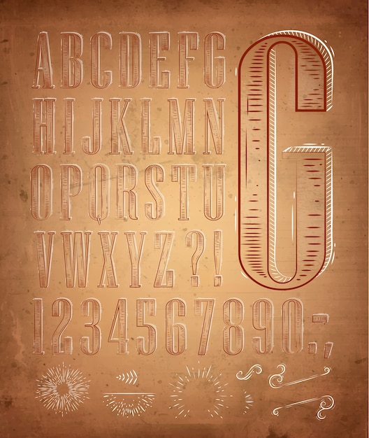 Download Premium Vector | Vintage font letters retro