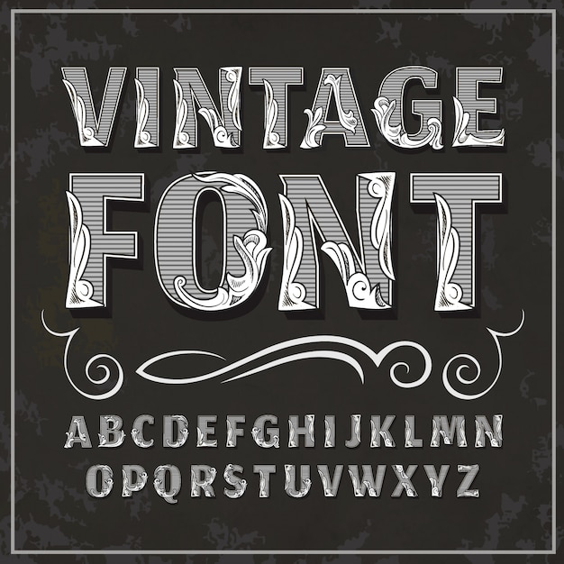 Download Vintage font retro font | Premium Vector