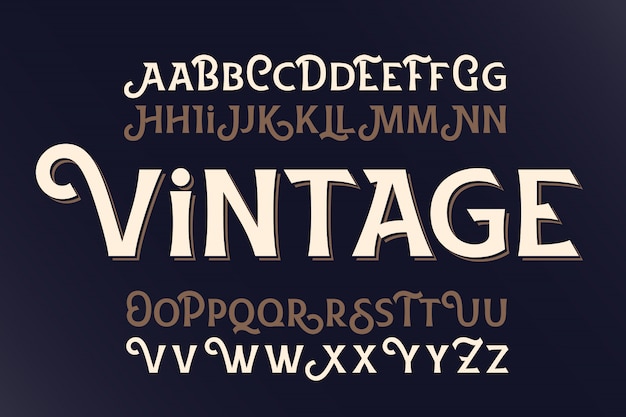 Free Vector | Vintage font set