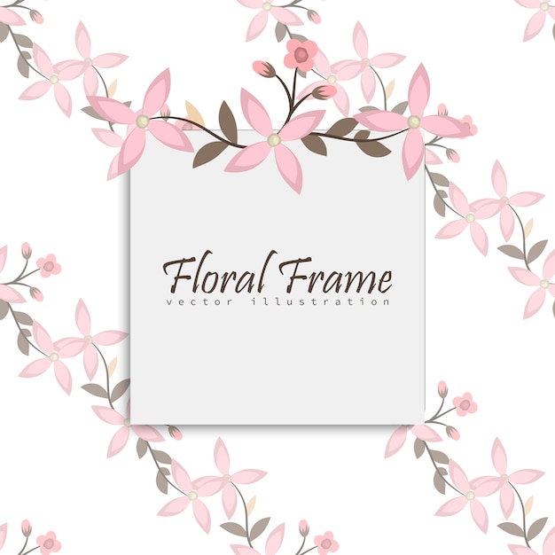 Vintage frame with flowers | Premium Vector