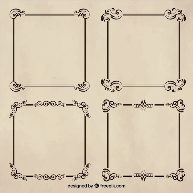 Download Vector Vintage Frames In Ornamental Style Vectorpicker