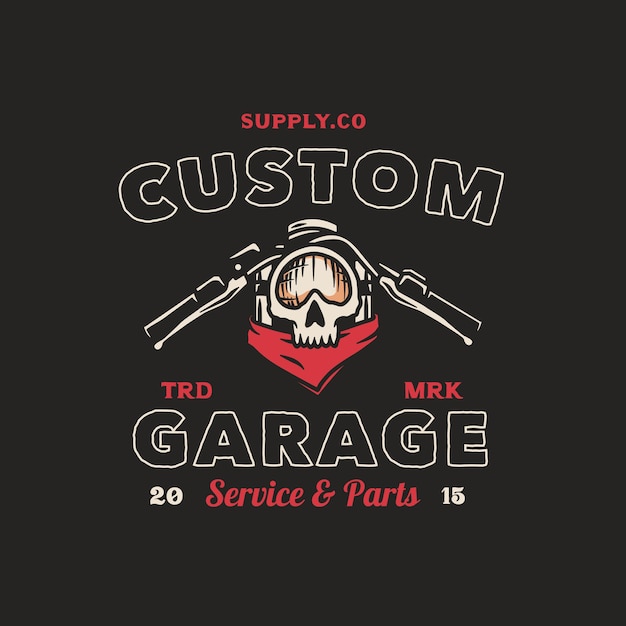 Premium Vector | Vintage garage motorcycle club logo badge illustration