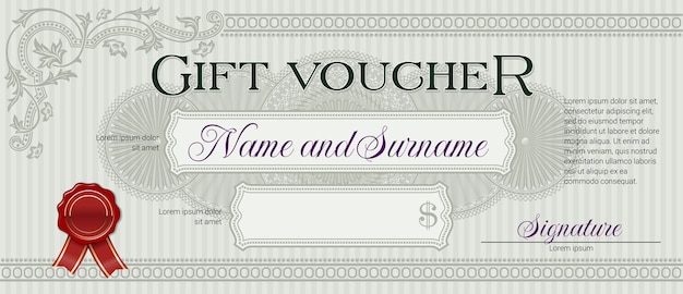 Premium Vector | Vintage gift vouchers with ornaments.