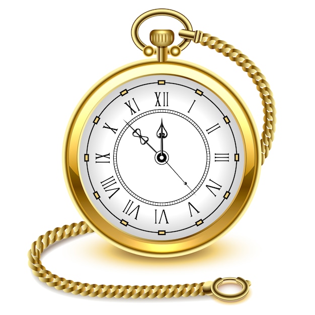 gold pocket watch and chain