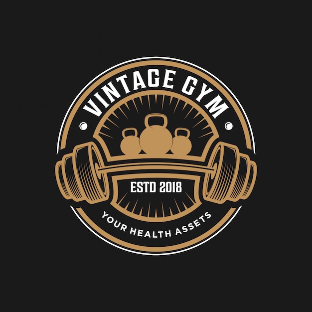Download Free Vintage Gym Logo Design Premium Vector Use our free logo maker to create a logo and build your brand. Put your logo on business cards, promotional products, or your website for brand visibility.
