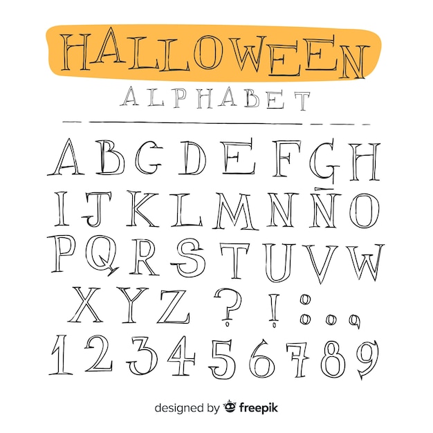 Download Free Vector | Vintage halloween alphabet