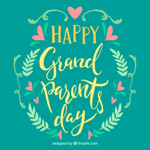 Download Free Vector | Vintage happy grandparents day writing with ...