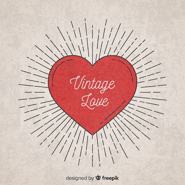 Download Free Vector | Vintage heart background