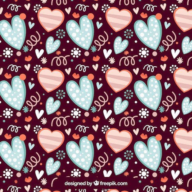 Download Vintage hearts pattern Vector | Free Download