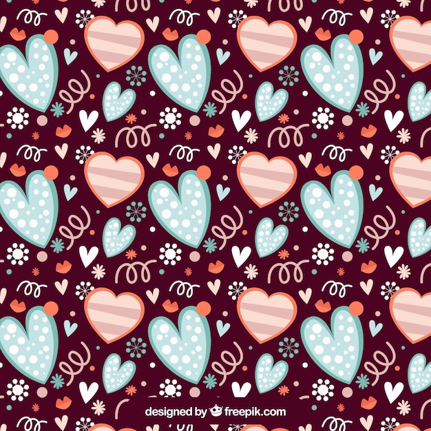 Vintage hearts pattern Vector | Free Download