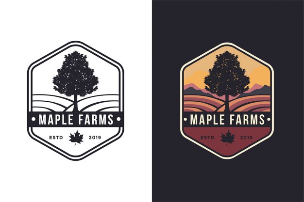 Download Free Vintage Hipster Emblem Maple Tree And Farms Logo Premium Vector Use our free logo maker to create a logo and build your brand. Put your logo on business cards, promotional products, or your website for brand visibility.