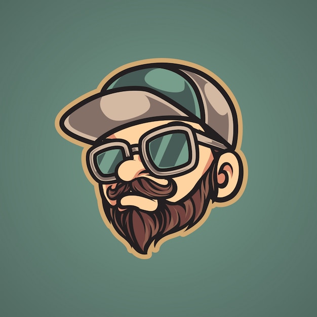 Premium Vector | Vintage hipster man mascot logo