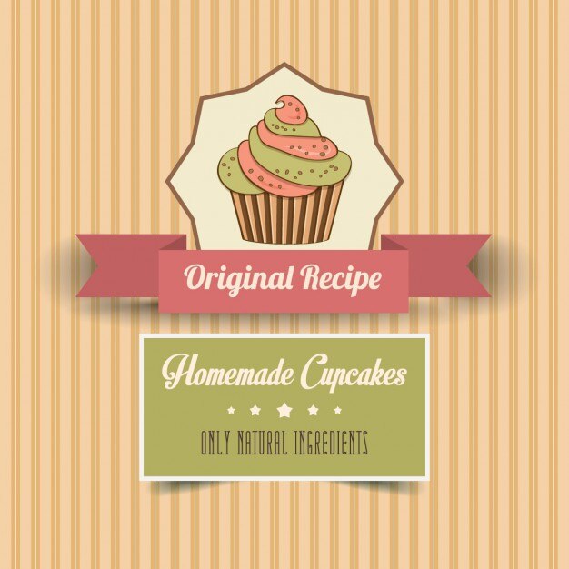 Vintage homemade cupcakes poster