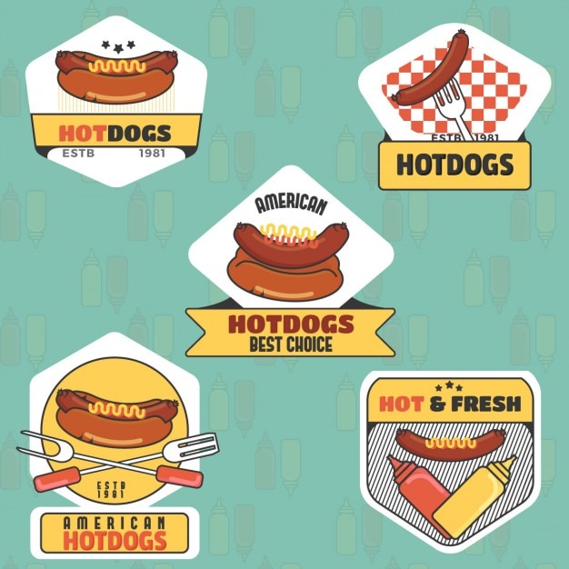Vintage hot dog logo collection