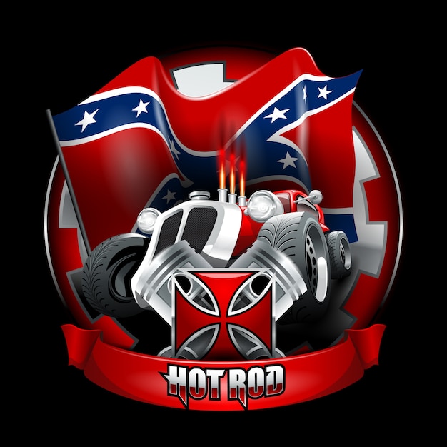 Download Vintage hot rod logo for printing on t-shirts or posters ...