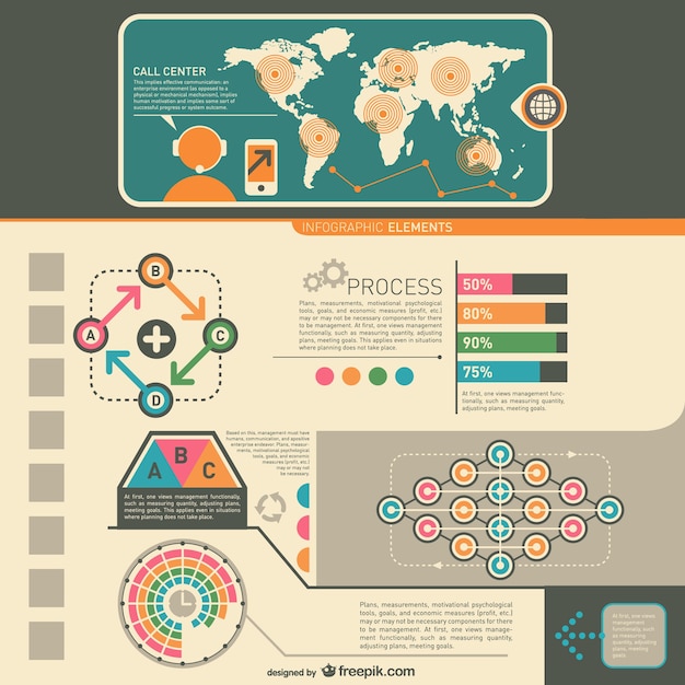 Free Vector | Vintage infographic presentation elements