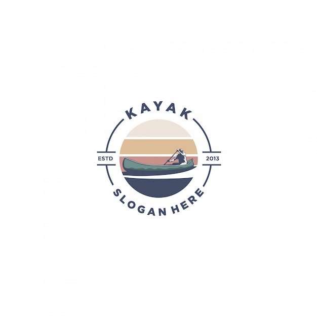 Vintage kayak logo | Premium Vector