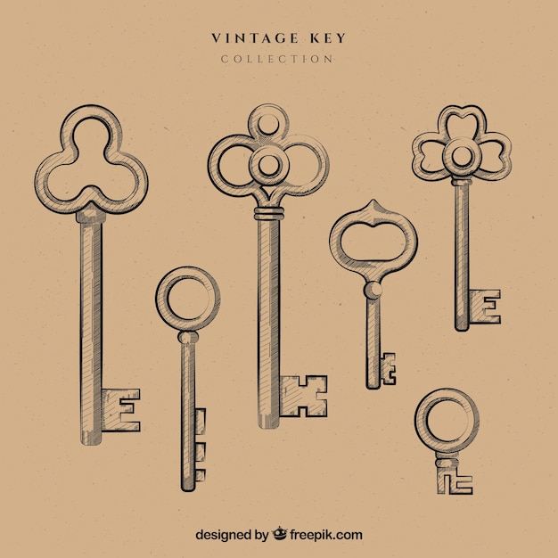 Vintage key collection | Free Vector