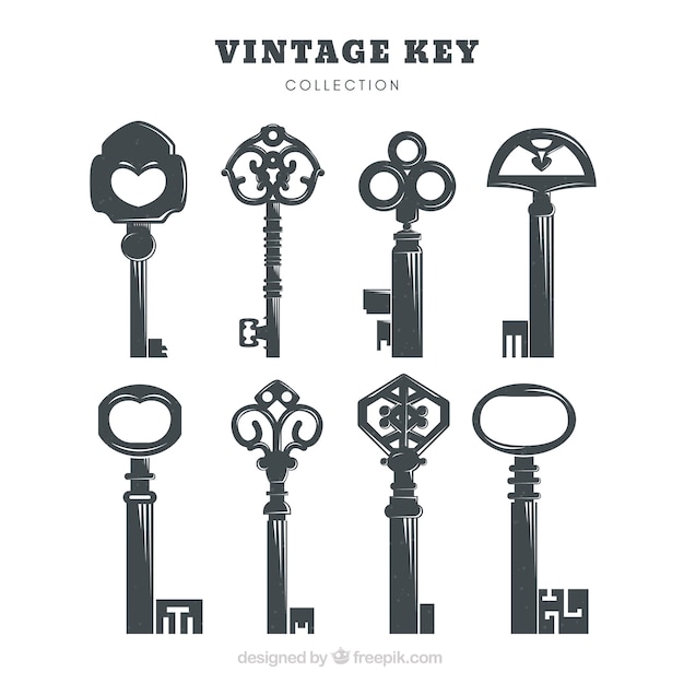 Download Free Vector | Vintage key collection